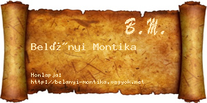 Belányi Montika névjegykártya